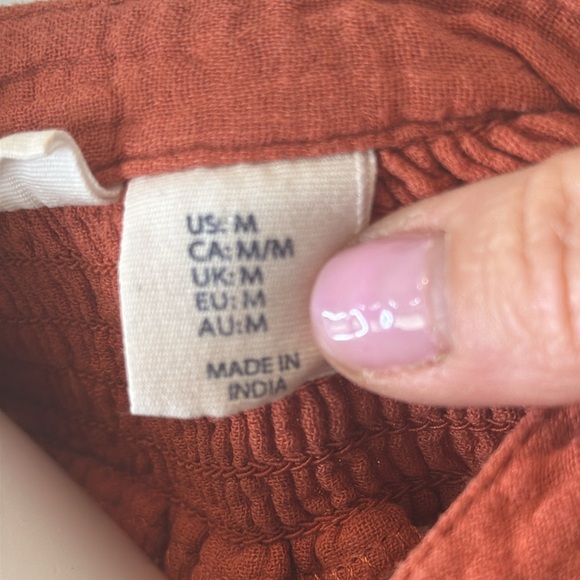 Lucky Brand Embroidered Boho Cotton Gauze Dress Rust size Medium - Picture 5 of 10